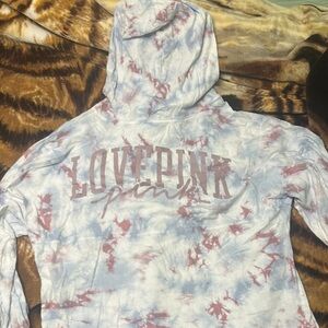 PINK - Tie-Dye Hoodie with Love Pink Logo